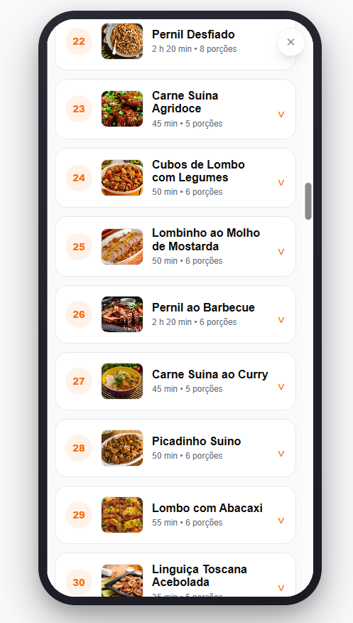 Tela do material 100 Receitas para Congelar