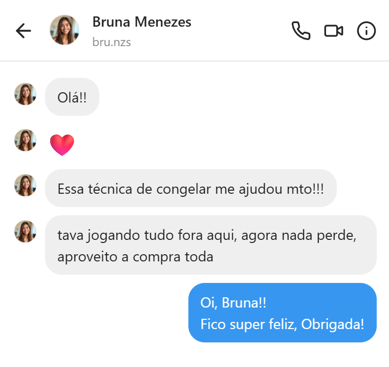 Mensagem no Instagram sobre parar de desperdiçar comida